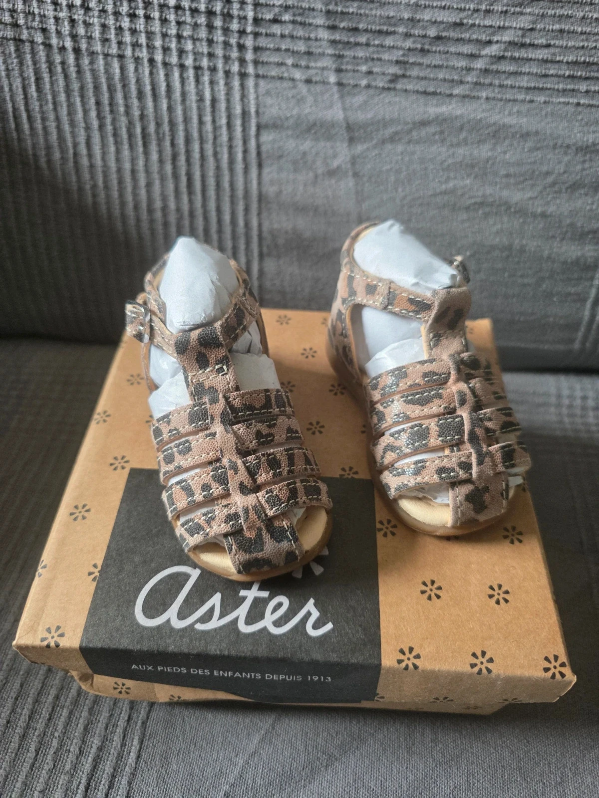 Aster - chaussures Ofilie - beige léopard taille 17